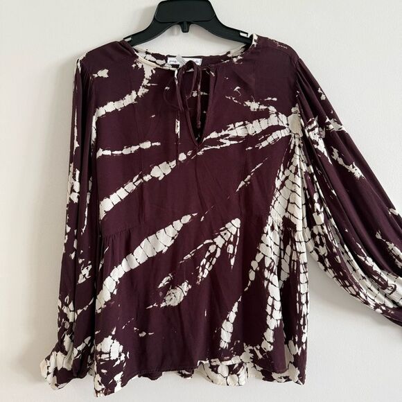 Young Fabulous & Brok  brown Cream pattern Boho Top Extra Small - Picture 3 of 10